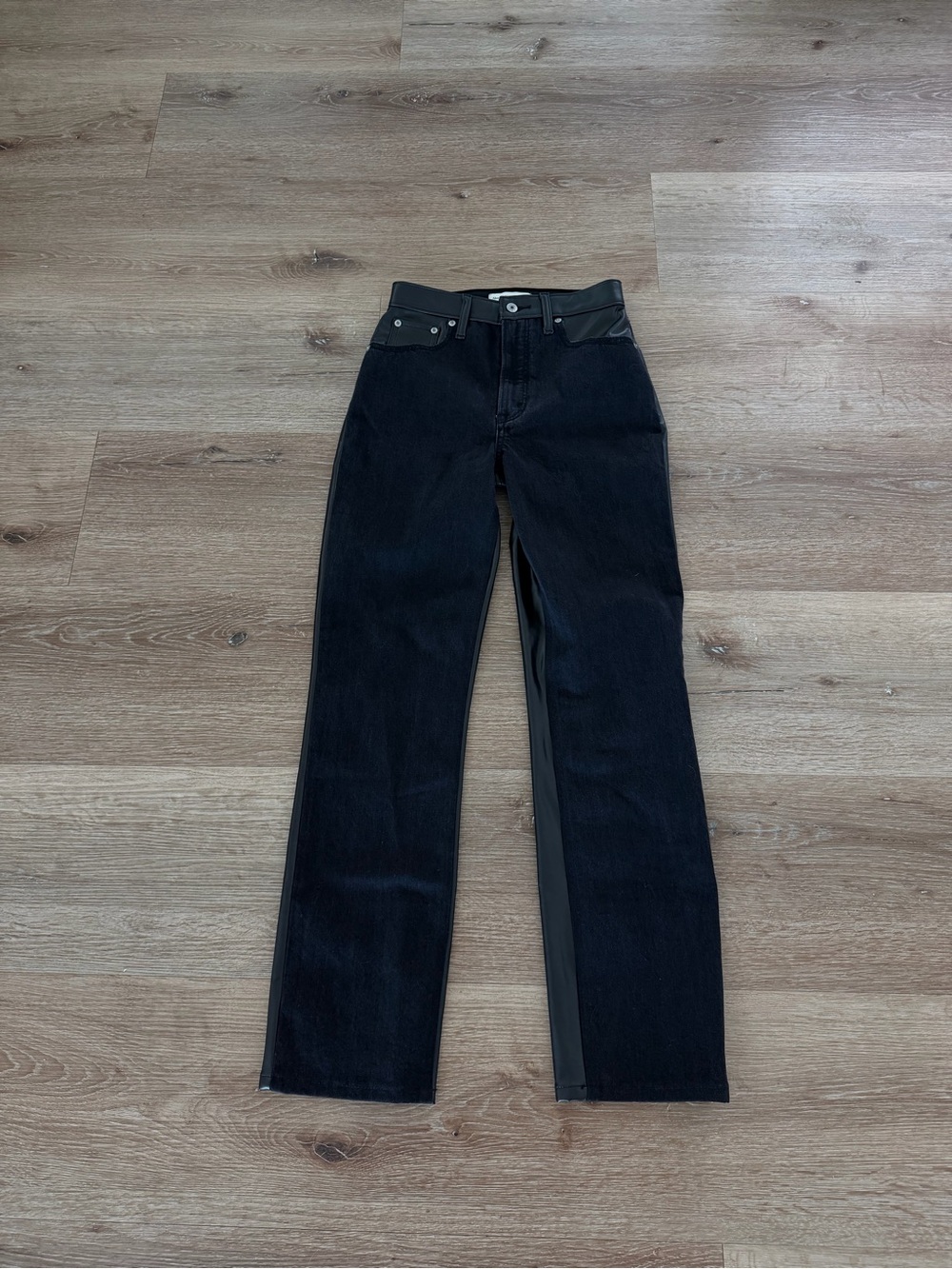 Abercrombie & Fitch Black Straight-Leg Jeans with Side Panel